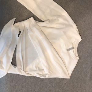 White Athleta wrap top
